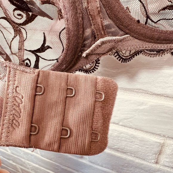 NWT Soma Sensuous Lace Unlined Underwire Bra 34 D Mochaccino Black #0551 - Picture 7 of 15